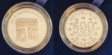 Frankreich 500 Fr 20 Gr. Triumphbogen 999 Platin 1993 Münzena...