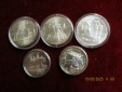 UDSSR Russland 2x 5 & 3x 10 Rubel Olympiade Moskau 1980, 3x Si...