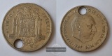Spanien 1949 5 Pesetas Franco (50/19) mit Henkelspur