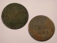 J01 Hannover  1 Pfennig 1819 + 1842 in s+   Originalbilder
