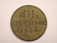 J01  Mecklenburg Strelitz  3 Pfennig 1859 in ss-vz   Originalb...