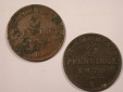 J01  Preussen  3 Pfennig 1870 A + B  f.ss/ss  2 Stück   Origi...