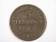 J01  Preussen  3 Pfennig 1868 A in s/ss   Originalbilder