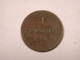 J02  Bayern  1 Pfennig 1847 in ss  R  Originalbilder