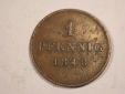 J03 Bayern  1 Pfennig  1848 in ss/ss-vz    Originalbilder