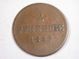 J03  Bayern  2 Pfennig 1847 in ss  Originalbilder