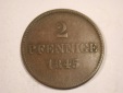 J03  Bayern  2 Pfennig 1845 in s/ss   Originalbilder