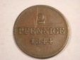 J03  Bayern  2 Pfennig 1844 in ss,leichte Kratzer  Originalbilder