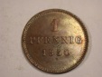 J03  Bayern  1 Pfennig 1850 in f.vz/vz-st   Originalbilder