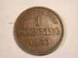 J03  Bayern  1 Pfennig 1863 in f.vz  Originalbilder