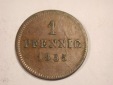 J03  Bayern  1 Pfennig 1855 in ss+  m.Lichtenrader Prägung  O...