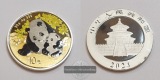 China  10 Yuan  2024  Panda  Koloriert FM-Frankfurt  Feinsilbe...