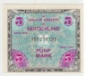 US-Druck, Ro. 202 a, 5 Mark 1944, 055278793, fast kassenfrisch...