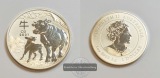 Australien 1 Dollar 2021 Jahr des Ochsen FM-Frankfurt Feinsilb...