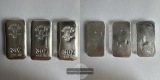 3x 3 Unzen Silberbarren Bunker 47 FM-Frankfurt Feinsilber: 286g