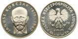 Polen: 100 Zlotych 1978, Auf Janusz Korczak, in Originalkapsel...