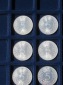 Sechs Silber 5,- DM, Heiermann, 1974 F in Stgl.
