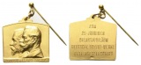 Plakette; Ernst u Alfred Solvay; Dienstjubiläum; verg. Silber...