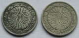 Weimarer Republik: 50 Pfennig 1927 G + 1935 J