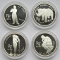 Frankreich: 4 x 10 Francs Kunst, zusammen 80 g Feinsilber
