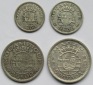 Mosambik/Macau: Lot aus vier Silbermünzen, zusammen 24,2 g Fe...