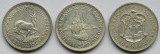 Südafrika: 3 x 5 Shillings (1948 + 1952 + 1960), zusammen 50,...
