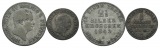 Altdeutschland; Preußen; 2 Kleinmünzen 1843/ 1842