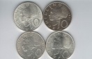 10 Schilling 1970 1971 1972 1973 silber á 4,8g fein Österrei...