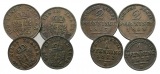 Altdeutschland; 4 Kleinmünzen 1867/1868/1872/1875