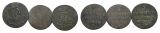 Altdeutschland; 3 Kleinmünzen 1824-1828