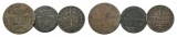 Altdeutschland; 3 Kleinmünzen 1825/1836/1856