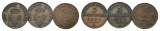 Altdeutschland; 3 Kleinmünzen 1864/1871/1857