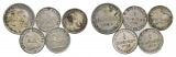 Altdeutschland; 5 Kleinmünzen 1859/1858/1858/1862/1863