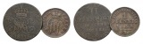 Altdeutschland; 2 Kleinmünzen 1831/1858