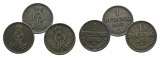 Altdeutschland; 3 Kleinmünzen 1862/1862/1863
