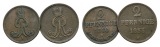 Altdeutschland; 2 Kleinmünzen 1860/1855
