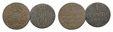 Altdeutschland; 2 Kleinmünzen 1831/1842
