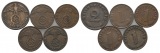 Deutsches Reich; 5 Kleinmünzen 1937-1939