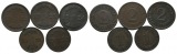 Weimerer Republik; 5 Kleinmünzen 1924-1933