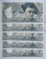 Frankreich: 5 x 50 Francs 1976, kassenfrisch mit fortlaufender...