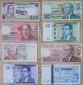 Marokko/Tunesien: Lot aus acht verschiedenen Banknoten, alle k...