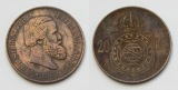 Brasilien 20 Reis 1869 Pedro II. 1831-1889 ss+