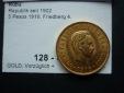 Kuba 5 Pesos 1916 José Martí, GOLDMÜNZE!