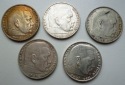 Deutsches Reich 5x 2 Reichsmark 1937-1939 Hindenburg 25g Feins...