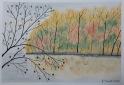 AQUARELLBILD / TITEL HERBSTLANDSCHAFT - INSELBLICK (2) / FORMA...