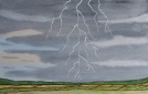 AQUARELLBILD / GEWITTER & BLITZE (3) / FORMAT A4 (21x29,7cm) /...