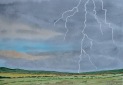 AQUARELLBILD / GEWITTER & BLITZE (4) / FORMAT A4 (21x29,7cm) /...