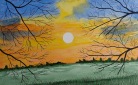 AQUARELLBILD / SONNENUNTERGANG / FORMAT A4 (21x29,7cm) / 11/2024