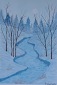 AQUARELLBILD / BACH IM WINTERWALD / FORMAT A4 (21x29,7cm) / 2/...