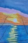 AQUARELLBILD / SONNENUNTERGANG AM MEER (2) / FORMAT A4 (21x29,...